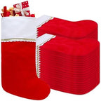 36 Pack Felt Christmas Stockings, 19 Inches Red and White Christmas Stockings, White Cuff with Gold Trim Christmas Stockings for Family Christmas Holiday Decorations by Tokforty