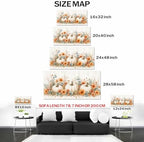 WAXWHELK Pumpkin Fall Canvas Wall Art, White Pumpkins and Orange Flowers Autumn Painting Pictures, Rustic Farmhouse Artwork for Living Room Bedroom Thanksgiving Home Decor (12"x24") - Image 5