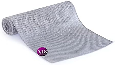 VDS Pack of 5, Burlap Table Runner 100% Natural Jute Rustic Hessian Table Cloth Centrepiece for Wedding Bridal Shower Birthday Event Party Banquet Table Decoration (Size 12X108 Inch)(Silver Grey) - Image 4