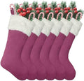 Christmas Stockings 6Pack 20 Inches Big Xmas Stocking for Family Holiday Decorations and Xmas Tree Fireplace Decor Merry Christmas(6, Pink-Large) by LinaGarten