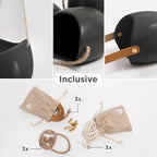 Kazai. Wall Planters -Ellie- | Hanging Ceramic Plant Pots 3 Pieces | Wall Decoration for Indoors, Balcony and Garden | Graphite (Matte) - Image 2