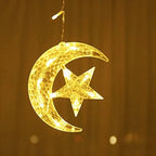 FUCHSUN 138 LED Moon Star Curtain String Lights Crescents Ramadan Lights - Image 4