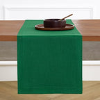 Solino Home 100% Pure Linen Table Runner Christmas Green, Fete 14 x 90 in by SolinoHome