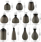 Tanvecle Small Rustic Vases, Ceramic Bud Vase Set 11, Farmhouse Home Decor - Image 4