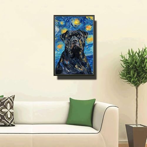 Metal Sign Vintage Tin Sign Cane Corso Starry Night Sentinel Majestic in A Night Sky for Home Courtyard and Seasonal Displays Corrosion Resistant Aluminum 8×12 Inches with Metal Frame - Image 2