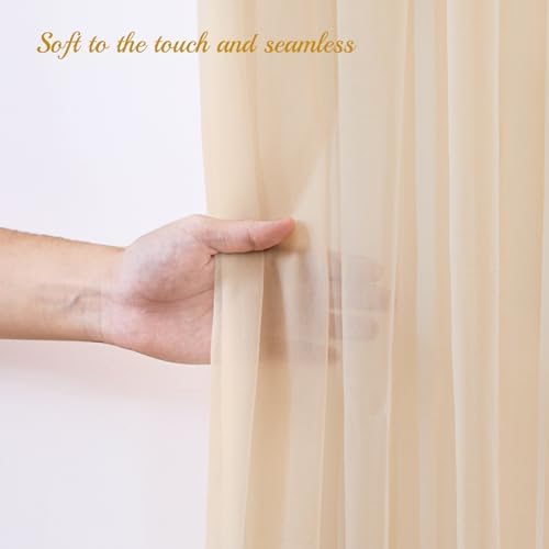 20x8ft Champagne Tulle Backdrop Curtain with Lights String for Parites, Sheer Backdrop Curtains for Wedding Baby Shower Birthday Party Photo Shoot Decorations - Image 6