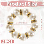 120Pcs Pearl Gold Napkin Ring Set Imitation Pearl Napkin Holder for Wedding - Image 2