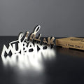 iwa concept | Wooden Acrylic Islamic Tabletop Decors | Ramadan Kareem and Eid Mubarak Decoration | Muslim Gifts | (Eid Mubarak-6, Silver) by iwaconcept