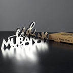 iwa concept | Wooden Acrylic Islamic Tabletop Decors | Ramadan Kareem and Eid Mubarak Decoration | Muslim Gifts | (Eid Mubarak-6, Silver) by iwaconcept