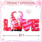 DomKom 8ft Long Valentines Day Decorations, Love Inflatable with Kissing Gnomes Blow Up Build-in Led Lights for Valentine Wedding Party Garden Yard Lawn Décor - Image 2
