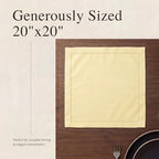 Urban Villa Hemstitch Cloth Dinner Napkins Cotton 20”x20” (Set of 12)-Yellow - Image 6
