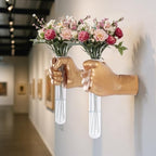 2 Pieces Wall Sculptures, Hands Vase Home Decor, Wall Mount Art Sculpture, Unique Wall Art Statue, Funky Flower Vase Decorations, Modern Eclectic Hanging Decor,Hands Statue (Gold) - Image 2