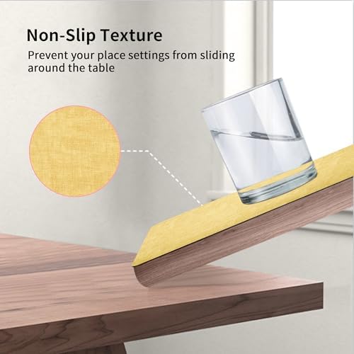 Maxpearl Faux Leather Placemats Set of 6, Easy to Clean, Light Yellow - Image 4