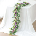 Mizii Purple Artificial Flower Garland 6FT Fake Poppy Floral Garland Hanging Vines Spring Summer Flowers Decorations for Mantle Table Centerpieces Room Wall Fireplace Wedding Decor (Purple) by Mizii
