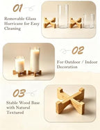 Hurricane Glass Candle Holders: Set of 2 Pillar Candle Holder - Image 5