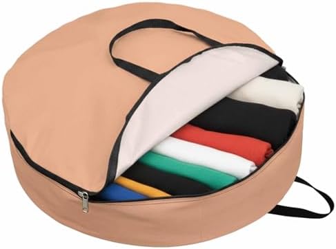 30 Inch Round Storage Bag 1 Pack,Peach Pink Watercolor Waterproof Wreath Storage Container with Handles&Zipper Solid Color Closet Organizer Bags Garland Box - Image 2