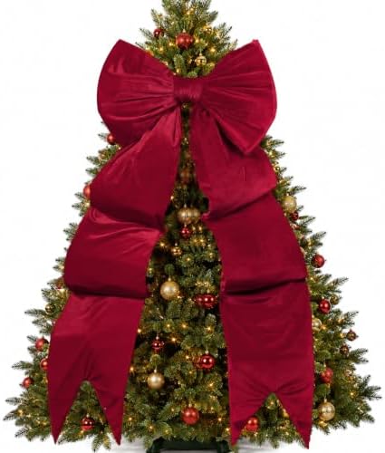 Large Velvet Bow 75x23 Inch Oversized Christmas Tree Topper (Dark Red by Unknown