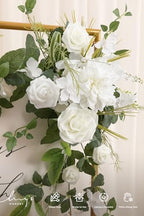 Ling's moment Welcome Sign Flowers, Wedding Floral Swag, Lily Valley White - Image 4