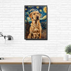 Metal Sign Vintage Tin Sign Labrador Retriever Starry Night Labrador Golden Retriever in Night for Home Beach and Seasonal Celebrations Rustproof Aluminum 12×16 Inches with Metal Frame - Image 3