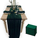 Luxurious Velvet Table Runner, 10ft Wedding Reception Decorations, 20x120inch Soft Velvet Fabric, Table Linen Overlay, Wedding Table Runners (Emerald Green, 20X120inch, 5pack) by EHLDekol