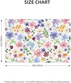 Watercolor Floral Placemats Set of 6, Spring Floral Botanical Rustic Contemporary Style Pattern Decoration, Non-Slip, Heat Resistant, Washable, 12x18 Inches - Image 2