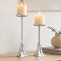Cast Iron Candle Holder, 2 Pcs Candle Holders for Pillar Candles by HuiDao