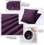 Nestl Throw Pillow Covers, Cozy Velvet Decorative Eggplant Purple Pillow Covers 20 x 20 Inches, Soft Solid Couch Pillow Covers for Sofa, Bed and Car, Set of 2 - Image 3