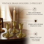 Bronze Wine Glass Metal Candlestick Holders -Vintage Modern Metal Taper Candle Holders, Decorative Centerpiece for Table Mantel, Wedding Kitchen Home Decor, Wedding Gift,18Pcs - Image 5