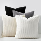 Topfinel 20x20 inch 4 Pack Black and White Decorative Throw Pillow Covers,Soft Velvet Modern Unique Designs,Mix and Match for Home Fall Decor,Cushion Covers Set of 4 (Black/White) by Topfinel