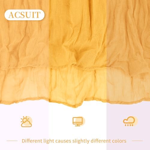 16 Pack Gold Cheesecloth Table Runner 20 x 120 inch Gauze Table Runners 10 FT Long,Semi Sheer Cheese Cloth Fabric Table Runner Bulk for Wedding,Party,Baby Shower,Bridal Shower Decoration - Image 6