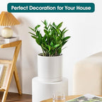 vancasso Ceramic Plant Pots, 8.25 Inch Ceramic Pot for Plants, Planters Pots for Indoor Plants with Drainage Holes, Flower Pot for Indoor House Plant, White - Image 5