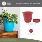 The HC Companies Eclipse Round Planter Pot, 20 Inch, Rose, 2-Pack - Image 2