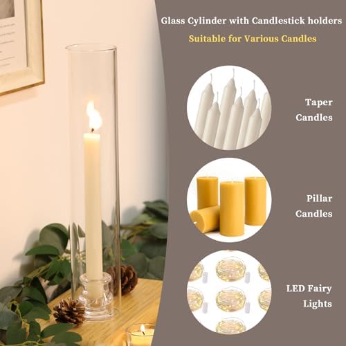 Volens Hurricane Glass Candle Holders- Set of 36 Candlestick Holders 14" H - Image 6