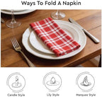 Encasa XO Cloth Napkins, Cotton Dinner Napkins 20"x20" - Image 4