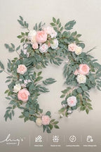 Ling's moment Pink Artificial Flower Garland Wedding Arch 6 FT - Image 6
