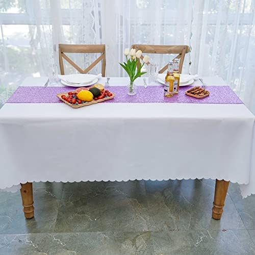 Lavender Sequin Table Runner 12 Pack, 12''x108 Glitter Table Runner - Image 5