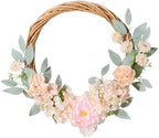 National Tree Company 19 Inch Artificial Wreath with Peony and Rose Blooms, Realistic Floral Decoration for Front Door or Indoor Décor by Unknown