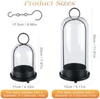 Fohil Hurricane Glass Candle Holders, Set of 2 Metal Candle Holder with Handmade Sturdy Glass Dome, 5" & 4" Wide Candle Lantern for Pillar Candles, Plants, Table Centerpiece, Home Decor - Image 3