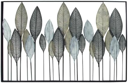 Deco 79 Metal Leaf Wall Sculpture, Wall Art 59" x 1" x 37" Bronze - Image 2