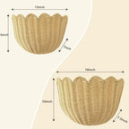 Scalloped Wall Basket 2PCS,Wicker Wall Basket for Home,Bathroom,Kitchen - Image 2