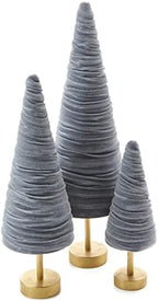 Gray Pedestal Velvet Trees Set of 3, Modern Mantel Décor, Blue Neutral Home Accent, Valentine Tabletop, Artisan Wedding Centerpiece, Made in USA (Gray) by YourHeartsContent