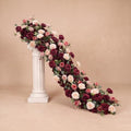 72inch Aisle Flower Garland, Burgundy & Blush Rose, Chiffon Drape by Unknown