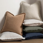 MIULEE Linen Decorative Euro Throw Pillow Covers Light Olive Green 22x22 - Image 5