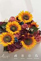 Ling's moment Artificial Wedding Flowers Grand Combo, Sunflower & Marsala - Image 5