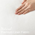 decorUhome Fall Cream White Linen Throw Pillow Covers 22x22 Set of 2 - Image 3