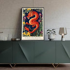 Chinese Lunar Year of the Dragon Art Print – Captivating Yellow & Purple Iris Zodiac Wall Decor for Home Bathroom Bedroom Living Room and Office 24X36 in Unframed - Image 4