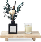 Natural Travertine Tray Pedestal Stand, Stone Riser for Bathroom & Kitchen by SumlusMarbleTheory