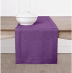 Solino Home 100% Pure Linen Table Runner Purple Woven, 14 x 132 in by SolinoHome
