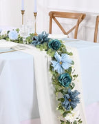 Waipfaru 8.85Ft Flower Garland, Eucalyptus Greenery Garland with Flowers - Image 4