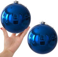 Royal Blue 6.0" Extra Large Christmas Balls - Christmas Tree Decoration Ornaments Shatterproof Hanging Shiny Balls for Birthday Holiday Wedding Decorations Set of 2pcs by GameXcel